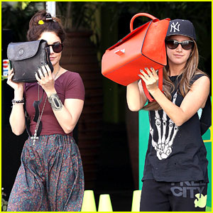 Vanessa Hudgens & Ashley Tisdale Hide Behind Their Bags