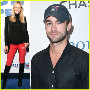Anne V & Chace Crawford: New York Rangers NHL Playoff Game!