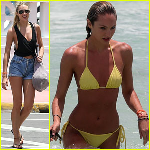 Candice Swanepoel: Yellow Beach Bikini Babe
