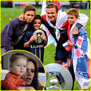 David Beckham Celebrates Last Soccer Game with Family!