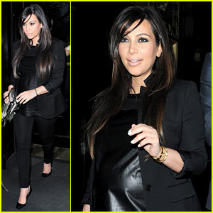 Kim Kardashian: Pregnant Leather Lady at Beyonce Concert!
