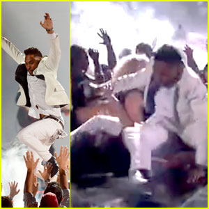 Miguel Lands on Audience Member's Head at Billboard Music Awards (Video)
