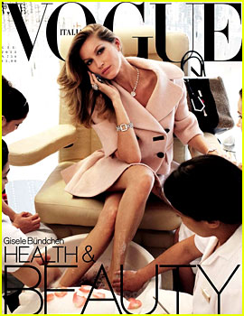 Gisele Bundchen: Pedicure & Facial for 'Vogue Italia' Covers!