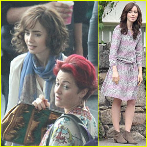 Lily Collins: 'Love, Rosie' Airport Scene with Jaime Winstone!