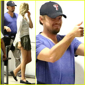 Leonardo DiCaprio: Thumbs Up After Dinner with Toni Garnn