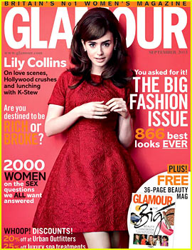 Lily Collins Covers 'Glamour UK' September 2013