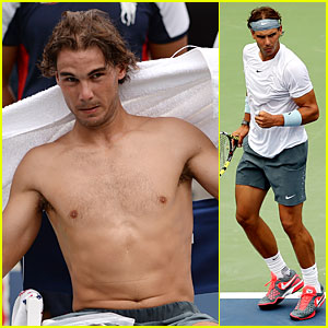 Rafael Nadal: Shirtless First Round Win at the U.S. Open!