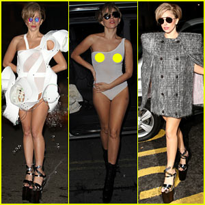 Lady Gaga Reveals Breasts in Sheer Outfit After iTunes Festival