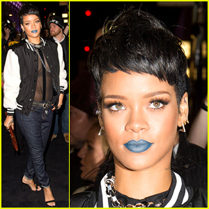 Rihanna: Blue Lips for River Island Collection Launch!