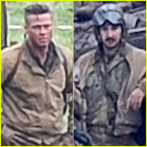 Brad Pitt & Shia LaBeouf Continue Filming 'Fury' in England!