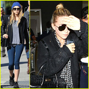 Elizabeth Olsen Stays Fit, Mary-Kate Lands at LAX Airport