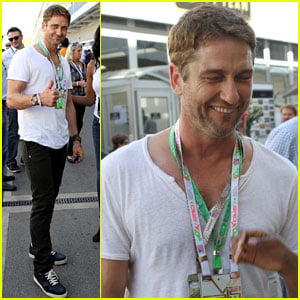 Gerard Butler: Fan Friendly at the F1 Championships!