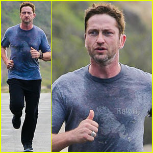 Gerard Butler Works Up a Sweat on Morning Run!