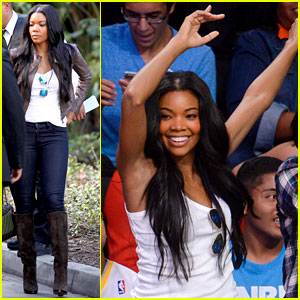 Gabrielle Union Cheers on Fiance Dwyane Wade at Heat Game!
