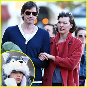 Milla Jovovich & Paul W.S. Anderson Enjoy Lunch with Ever!
