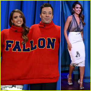 Jessica Alba Gets Into Jimmy Fallon's Sweater on 'Late Night'!