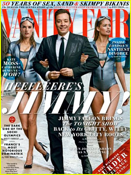 Jimmy Fallon Walks with Alessandra Ambrosio & Doutzen Kroes for 'Vanity Fair'