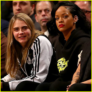 Rihanna & Cara Delevingne Cheer Court Side for Brooklyn Nets!
