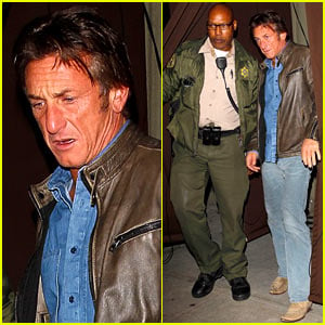Sean Penn Escorted to Car By Armed Sheriff After Dinner Out