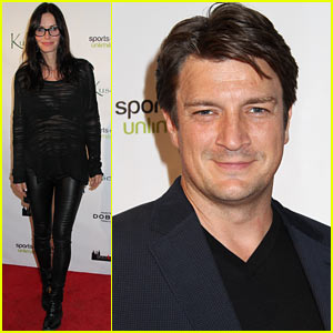 Courteney Cox & Nathan Fillion Step Out for Kusewera Benefit!