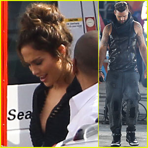 Jennifer Lopez & Ricky Martin: 'Adrenalina' Music Video Set Pics!