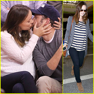 Olivia Wilde & Jason Sudeikis Passionately Kiss at Clippers Game!