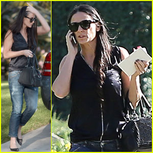 Demi Moore Attends Pal's Birthday Party in Cute Boyfriend Jeans