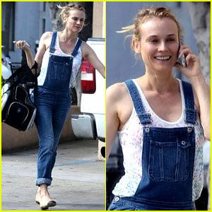 Diane Kruger Wears Her Overalls to Bring Her Cat to the Vet