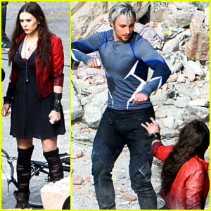 Elizabeth Olsen & Aaron Taylor-Johnson: Back in Action As Scarlet Witch & Quicksilver for 'Avengers 2'!