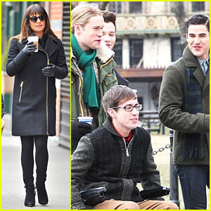 Lea Michele Warms Up Before Early Morning 'Glee' Shoot!
