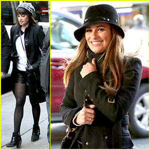 Lea Michele Switches Outfits Around for More 'Glee' NYC Filming