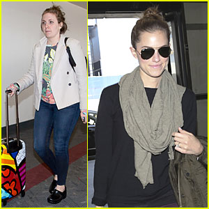 Lena Dunham & Allison Williams Are 'Girls' Jetting Out of LAX!