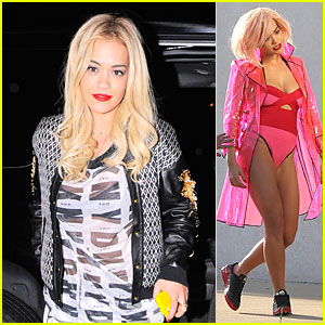 Rita Ora Rocks Sexy Pink Bodysuit for L.A. Music Video Shoot!