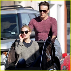 Stephen Moyer is Quite the Chauffeur as He Pedals Anna Paquin in Their Twins' Cargo Bike!