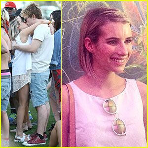 Emma Roberts & Evan Peters Don't Care Who Sees Them Kissing at Coachella!