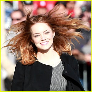 Emma Stone's Hair Catches a Crazy Wind Gust - See the Funny Photo!
