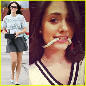 Emmy Rossum Brings Sexy Back to Candy Necklaces at the Lakers Game!