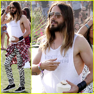 Jared Leto Rocks Zebra Print Pants for Coachella Day Two!