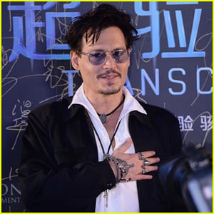 Johnny Depp Hits The 'Transcendence' Premiere in Beijing After Confirming Engagement!