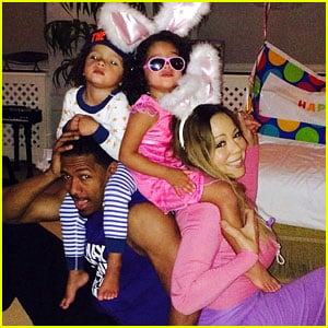 Mariah Carey & Nick Cannon Share Adorable Easter Pics with Twins Moroccan & Monroe!