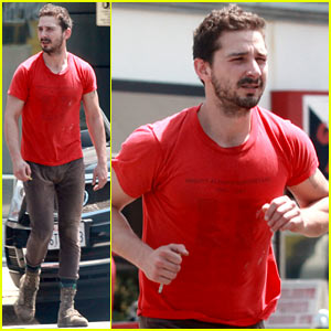 Shia LaBeouf Wears One of His Favorite Outfits for a Gym Workout