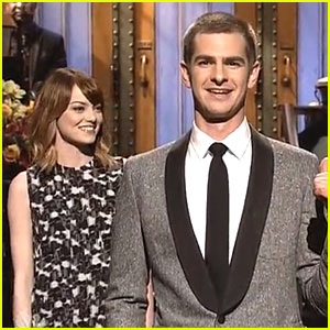 Emma Stone Gives Andrew Garfield Advice During 'SNL' Opening Monologue! (Video)