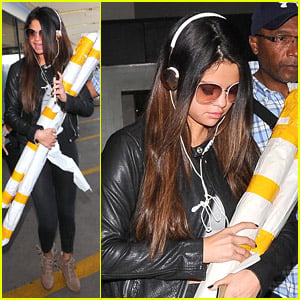 Selena Gomez: Luggage Rolls at LAX