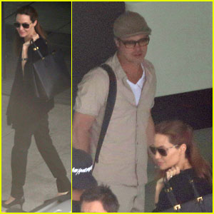 Angelina Jolie & Brad Pitt Catch a Flight Out of London