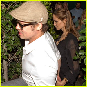 Angelina Jolie & Brad Pitt Hold Hands After Dining at Ago