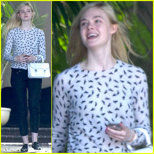 Elle Fanning Meets at Chateau Marmont for Second Day in a Row