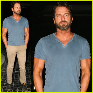 Gerard Butler Brings His Buff Bod Out to Dinner with Some Pals