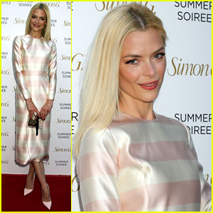 Jaime King Goes for Stripes at Simon G Jewelry Summer Soiree!