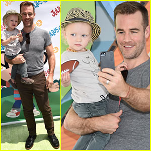 James Van Der Beek is One Hunky Dad at Toy Launch with Son Joshua!