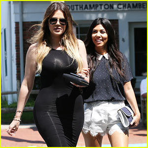 Khloe & Kourtney Kardashian Are Stylish Sisters for Hamptons Lunch!